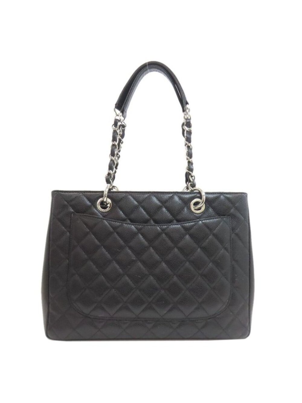 Chanel Quilted Silver Tote Grained Calfskin - Picture 2 of 15